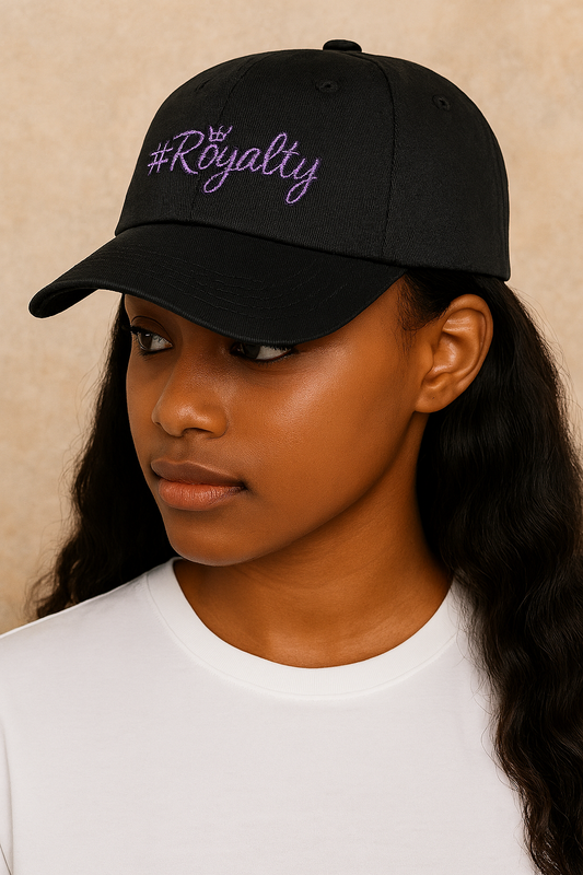 #Royalty Embroidered Denim Hat