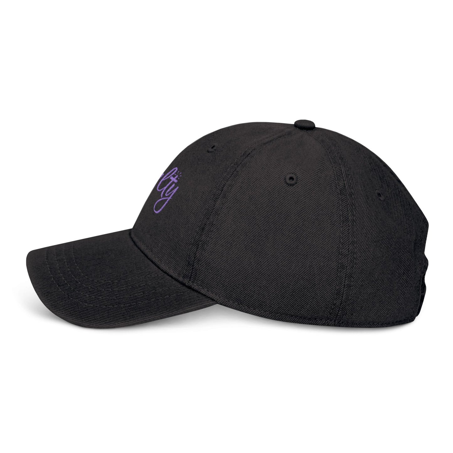 #Royalty Embroidered Denim Hat